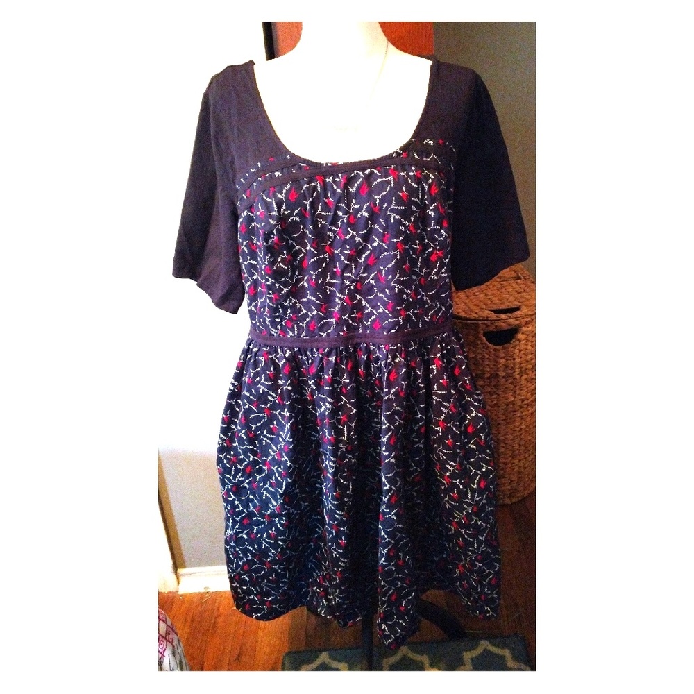 eShakti bird & flower fit & flare 24w